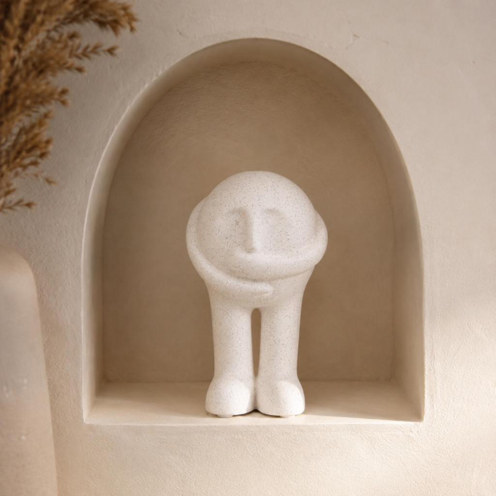 Compact Modern Minimalist Ceramic Figurine Artistic White