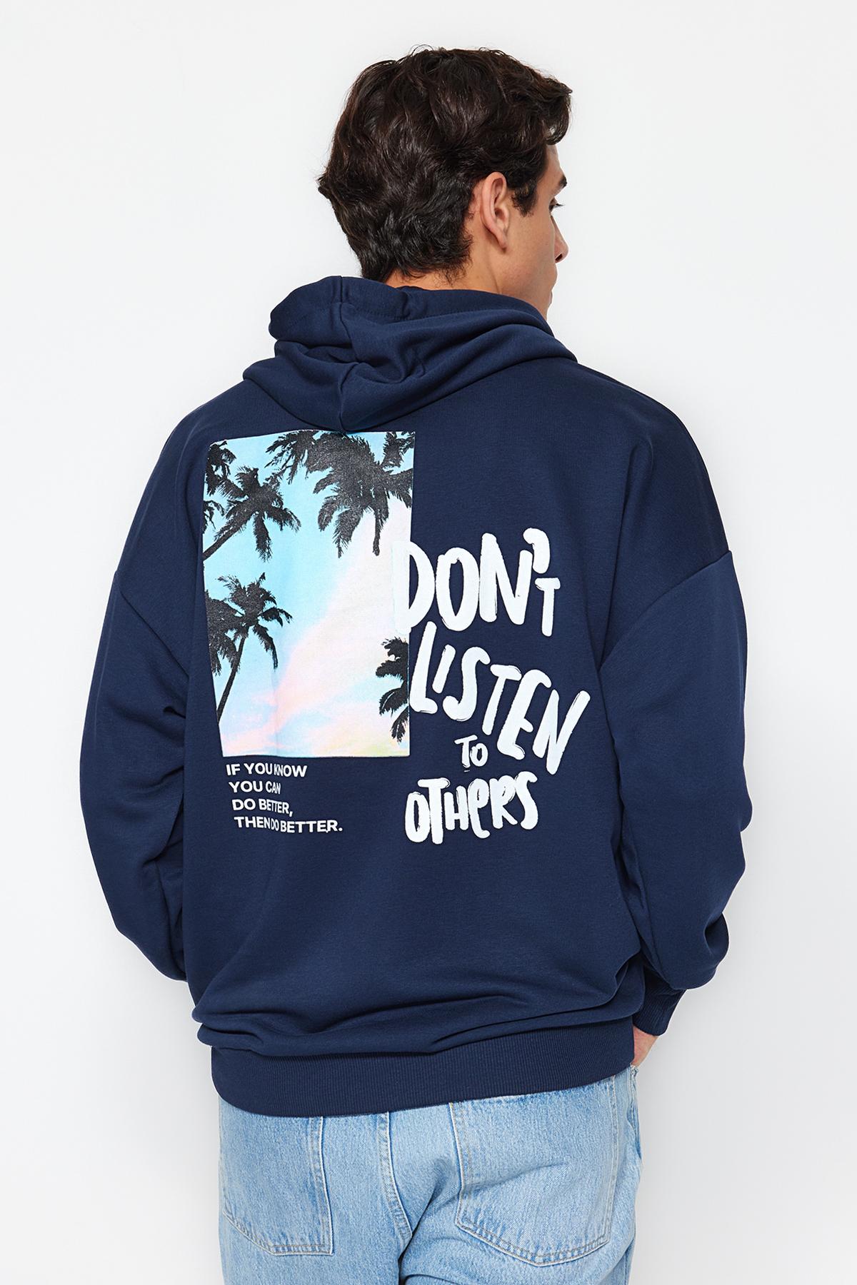 

Черная мужская толстовка с длинным рукавом большого размера...