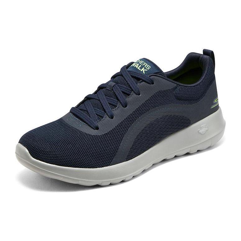 Skechers Go Walk Max Mesh Fabric Round Toe Lace-Up Low-Top Casual Shoes Men Sneakers Blue 216235-NVY