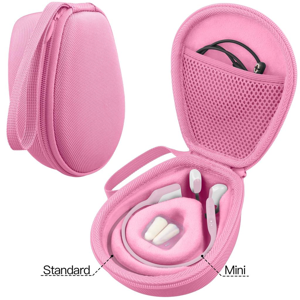 Carcasă Dură de Călătorie co2CREA pentru Căști Wireless cu Conducție Osoasă Shokz OpenRun Pro 2/Mini/Swim/Move cu Ureche Deschisă (Roz)