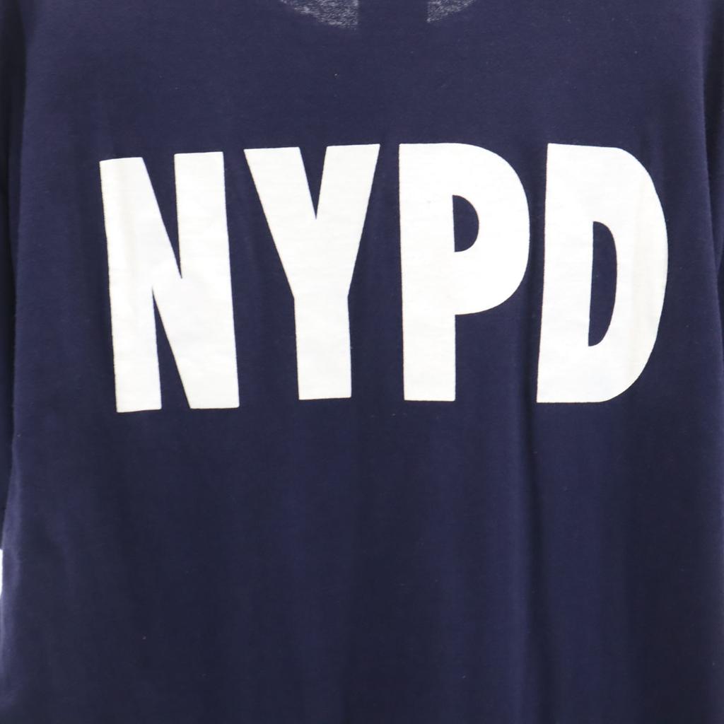Delta NYPD New York City Police Print Short Sleeve T-shirt M Navy Men's Used