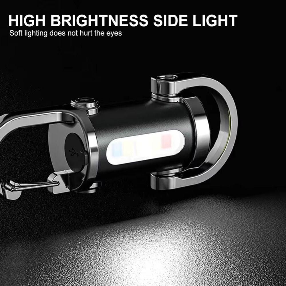 With Red&Blue Light Keychain Flashlights Mini Work Light Durable LED Torch for Searching Hiking