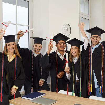 2026 Abschlusskordel 1,7 m lang Geflochtene Kordel Doppelte Quaste Abschlussrobenkordel für die Abschlussfeier Bachelor Master Doktor