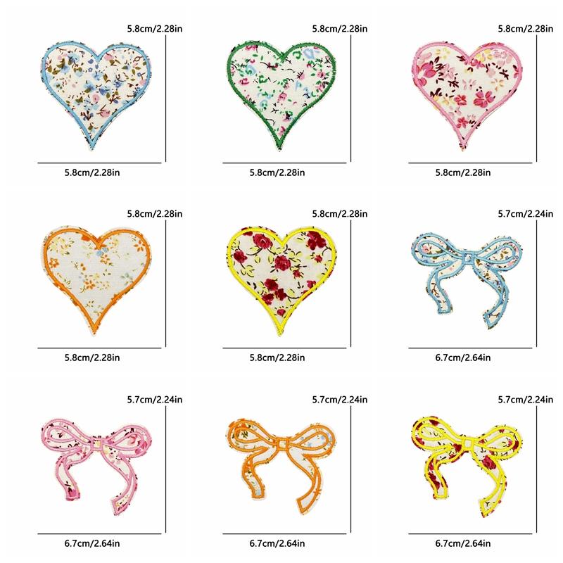 10 /26pcs Wholesale Fresh Letter Embroidery Patch Diy Floral Heart Bow Iron On Patches For Clothes Jackets Backpack Sew Stickers 