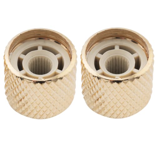 Musiclily Pro Steel Dome Knobs, 18mm Inch Standard, for USA Electric Guitars/Basses, Gold (Set of 2)