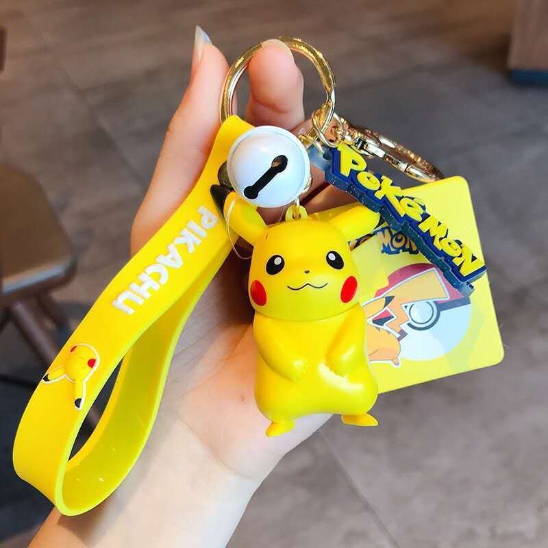 Non-Toxic Pokmon Pikachu Keychain Bag Pendant Cute Cartoon Doll Squirtle Duck Exquisite Car Keychain Ring Gift