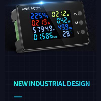 8 In 1 AC Wattmeter KWS-AC301 Voltage Voltmeter 50-300V 0-100A Digital Ampermeter Electric Meter Edicated Chip Power Detector