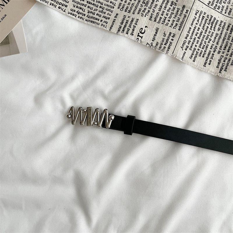 Trendy Womens Black Belt With Decorative Touches And Smooth Buckle For Summer Wear