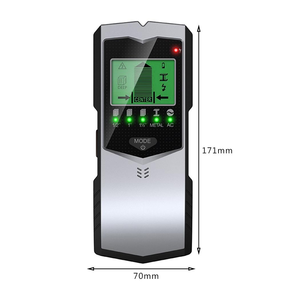 5 In 1 Digital Metal Detector LCD Screen Stud Center Finder Multifunction Wall Beam Scanner for Metal Nonmetal AC Wire Finding