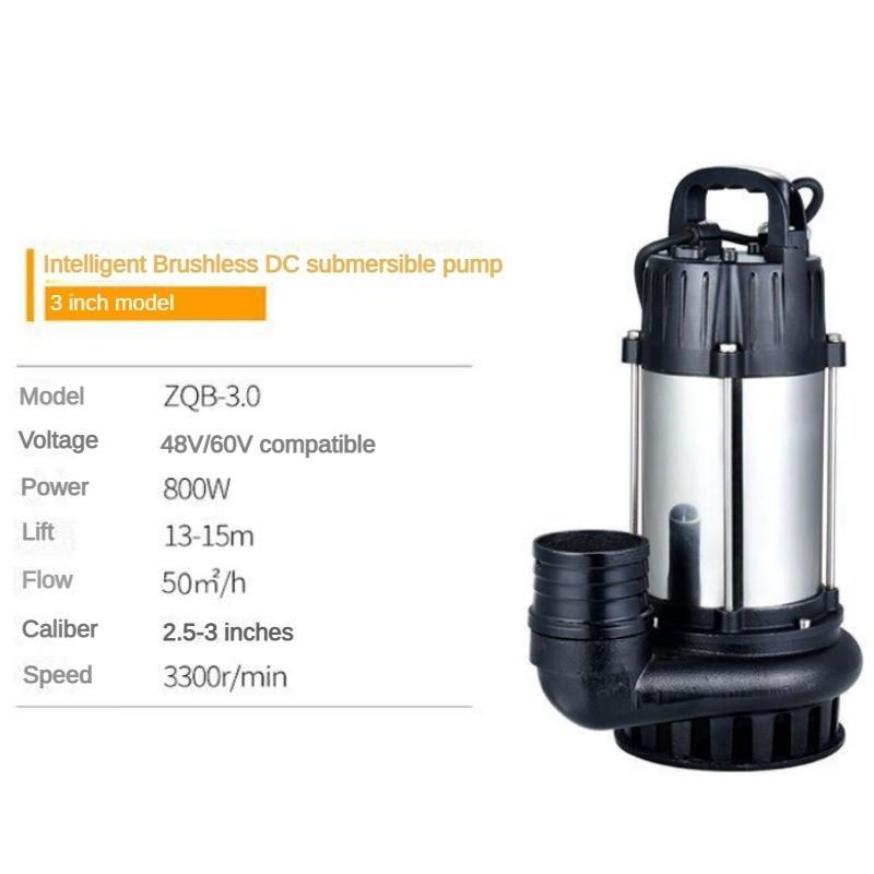 Bomba Submersível Solar CC sem Escovas de Ímã Permanente Bomba Doméstica a Bateria Alta Vazão Irrigação Bomba Agrícola
