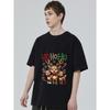 Christmas T-Shirt Black Reindeer Family Ho Ho Ho Snowflakes Candy Canes Holiday Print For Christmas Party