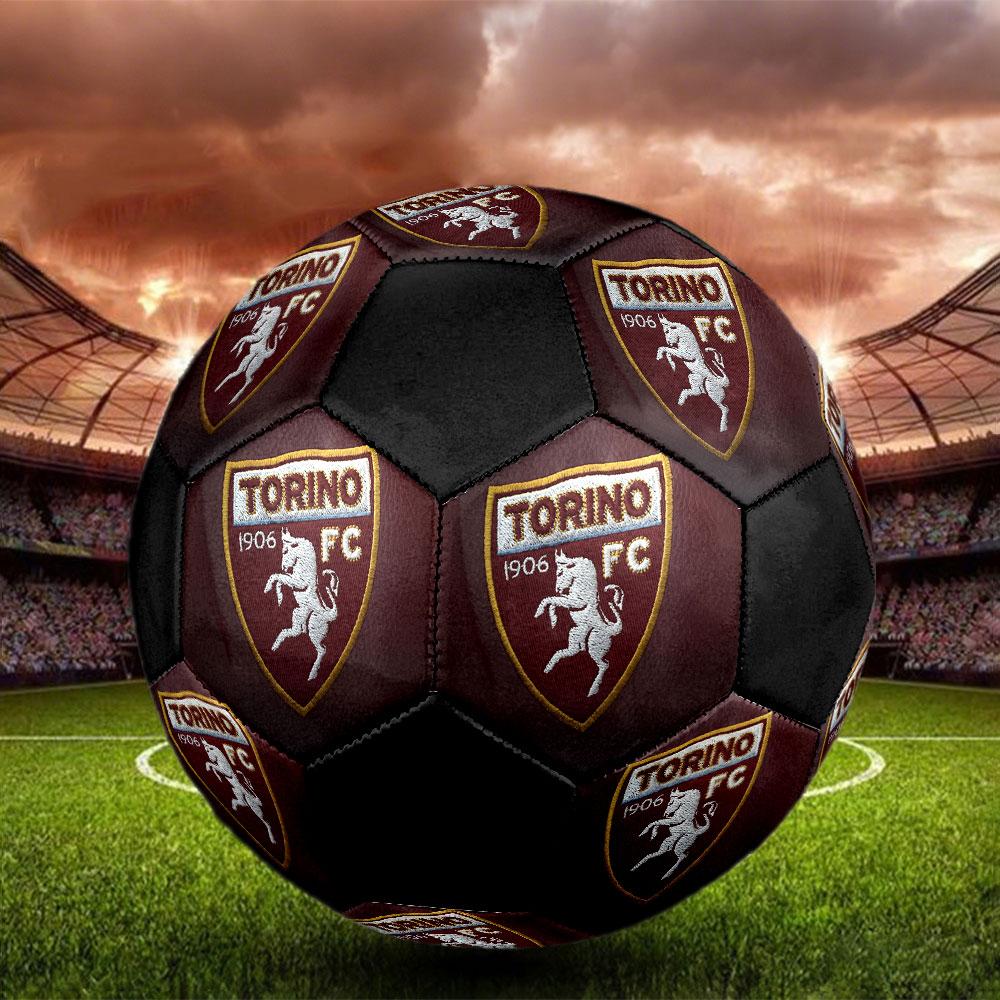 Torino FC Size 5 Soccer Ball, Machine-Stitched PVC, Durable & High Bounce, All Ages Fit, Fan Merchandise, Matches & Outdoor Use.