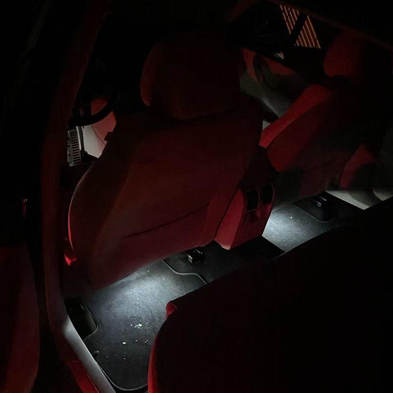 LED Footwell Lighting + Cable Rear set for T-ROC Jetta Polo T-Cross Enyaq 2pcs Car Rear Foot