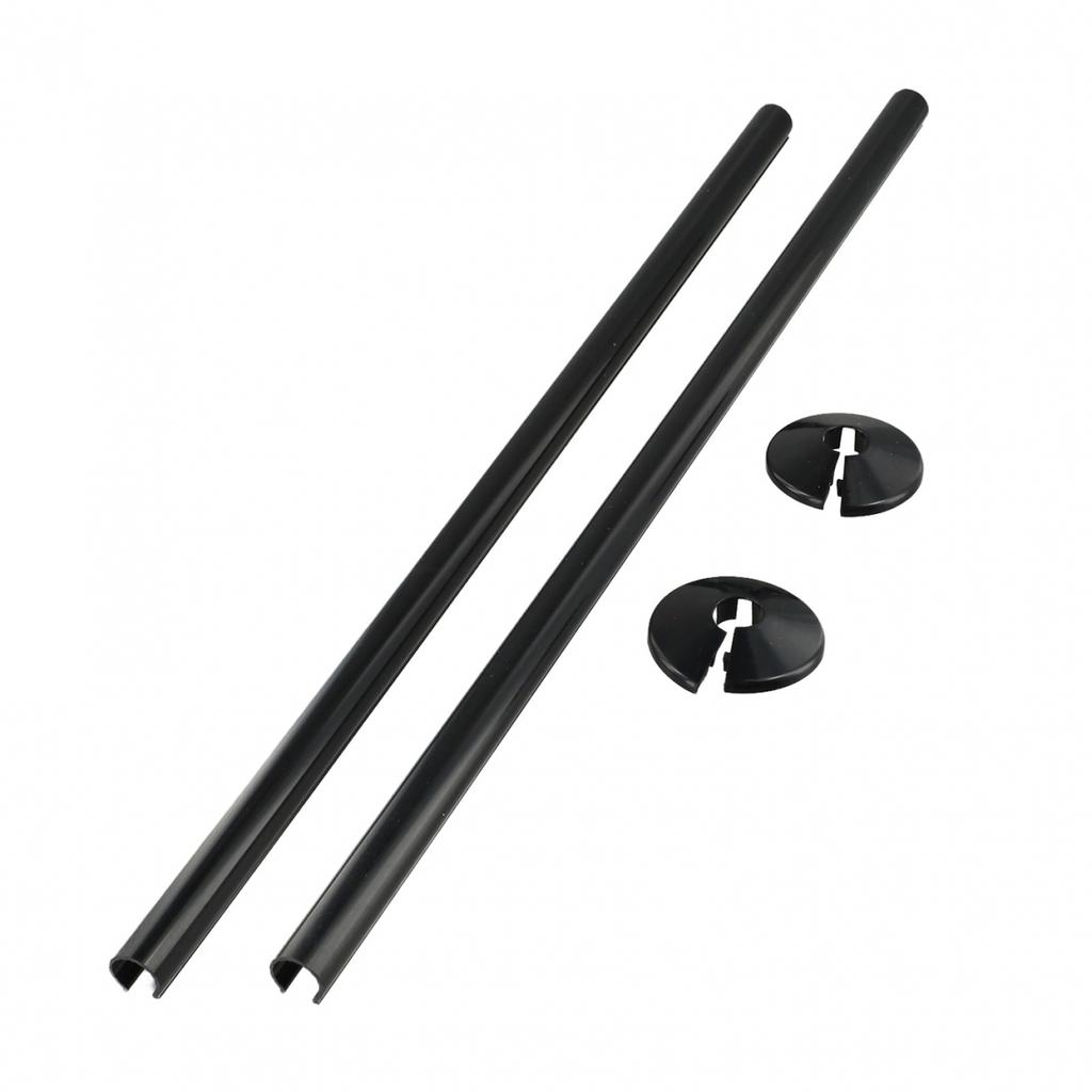 2 ks Krytů na radiátorové trubky + Objímky na trubky 15 x 500 mm / Objímky na trubky 15 mm bílá černá