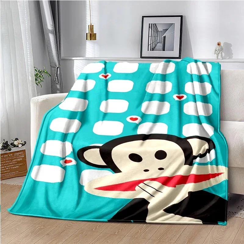 Cartoon Anime P-Paul-Frank Throws Blanket for Baby Hiking Picnic Bed Super Soft Cute kawaii Flannel Blanket Power birthday gift