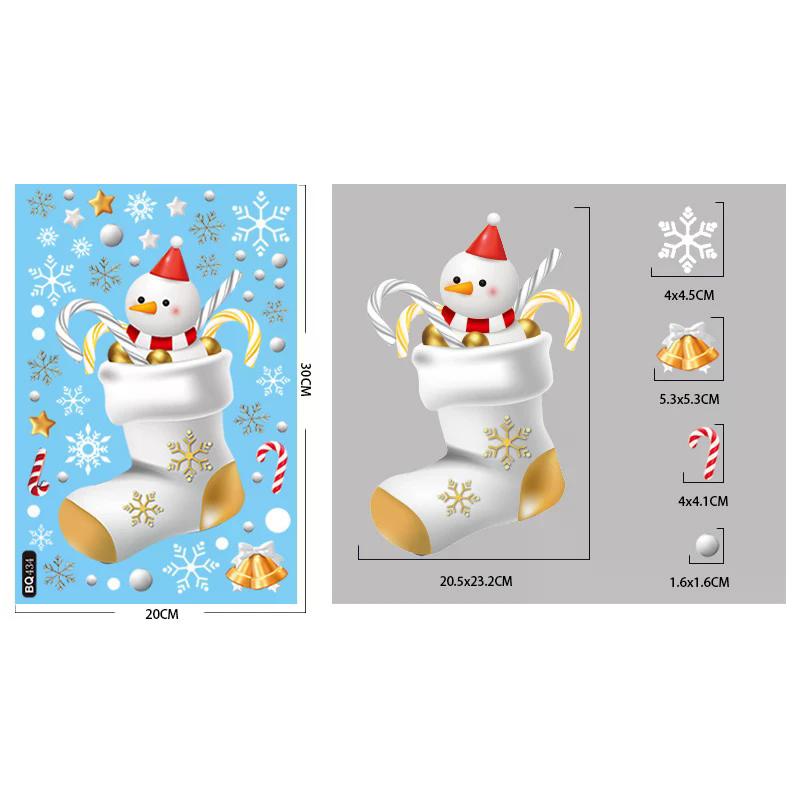 Christmas Candy Snow House Static Sticker, Christmas Glass Window Stickers, Christmas Window Stickers Decoration