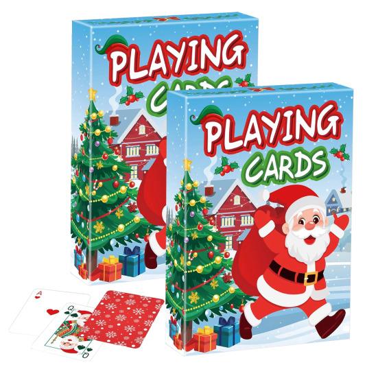 36925 Sets Weihnachts-Pokerkarten Xmas Weihnachtsmann-Thema Kartenspiel Kinder Erwachsene Familie