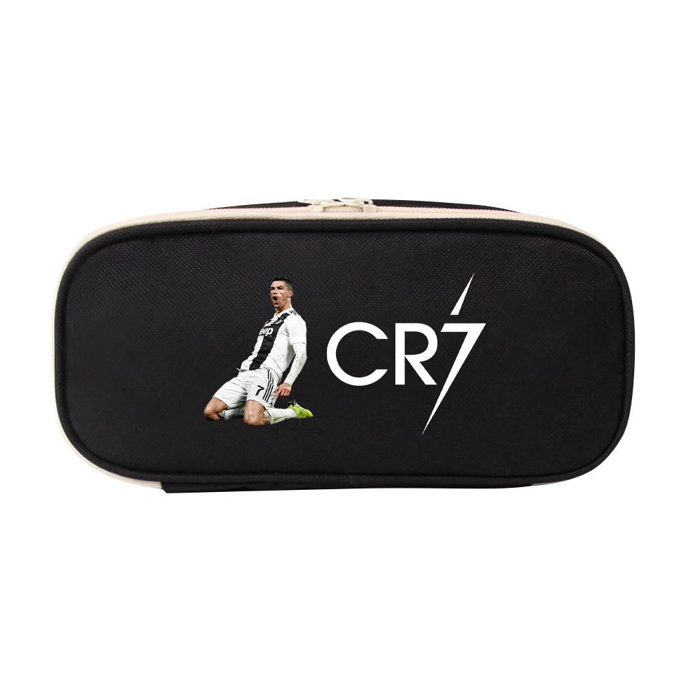 

Cr7 Printing Pattern Canvas Stationery Pen Case Large Capacity Pen Bag Gift Black 4