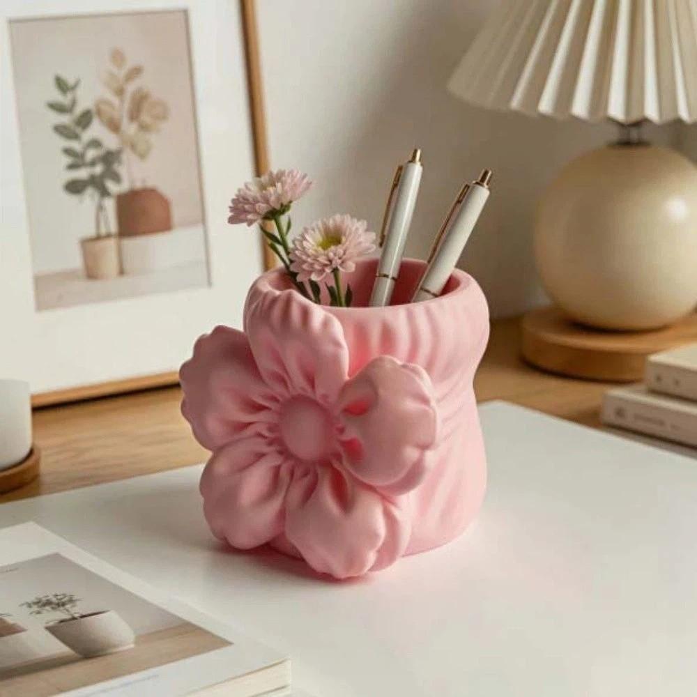 Makeup Brush Bin 3D Printed Pen Stand Simulation Floral Model  Home Table Settings