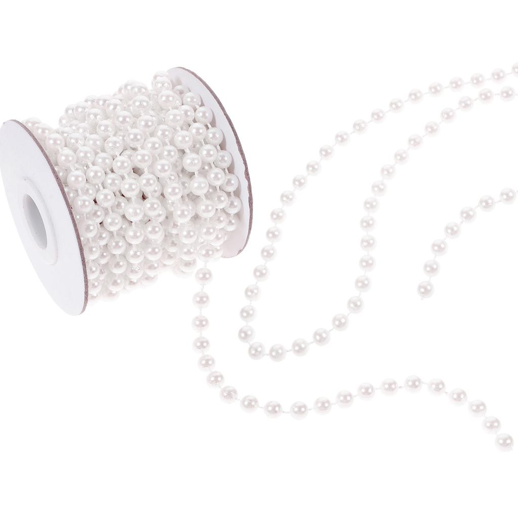 1 Roll Pearl Bead String Garland 5M Artificial Pearls Bead Chain DIY Decor for Wedding Party Home Decoration Festive Craft