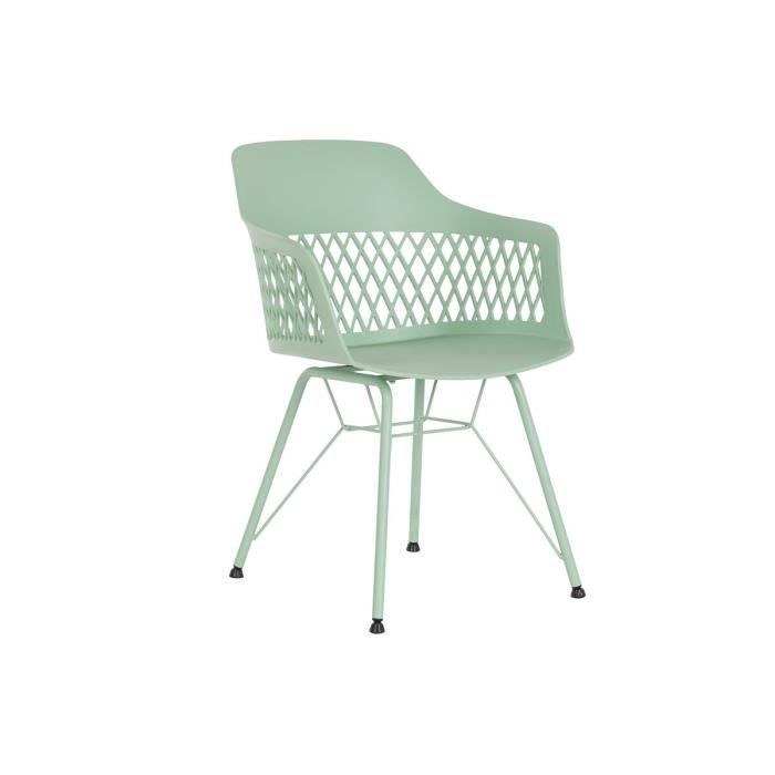 Chaise De Salle À Manger - Marque - Modèle - Vert - Design Scandinave - 57 X 57 X 80,5 Cm