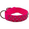 Omni Pet Bravo Nylon Spiked Dog Collar, 27 Inches,Neon Pink