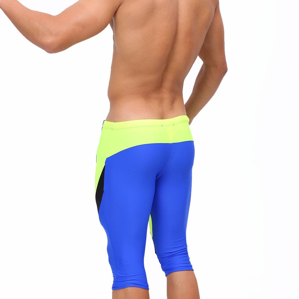 Slip de baie pentru bărbați, trunchi, pantaloni lungi, strâns, costum de baie sexy, îmbrăcăminte de plajă, bronzare, surfing, sală de sport