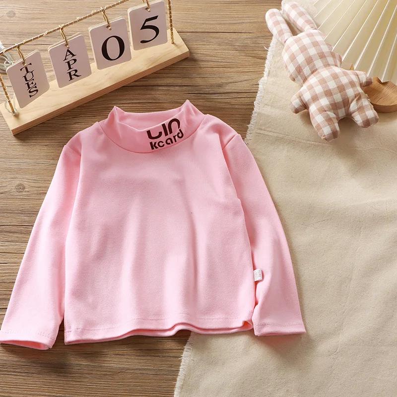 Children's Single Top German Velvet Elastic Warm Jacket 12M-8Y Boys' Girls' Baby Long Sleeved High Neck Autumn Winter Base Shirt