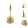 Brass Hand Bell Gold Teacher Bell Service Bell for Party Dinner Celebrations