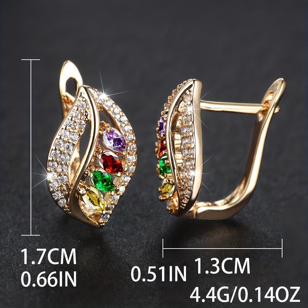 New Micropaved Zircon Leaf Earrings, High-end Jewelry