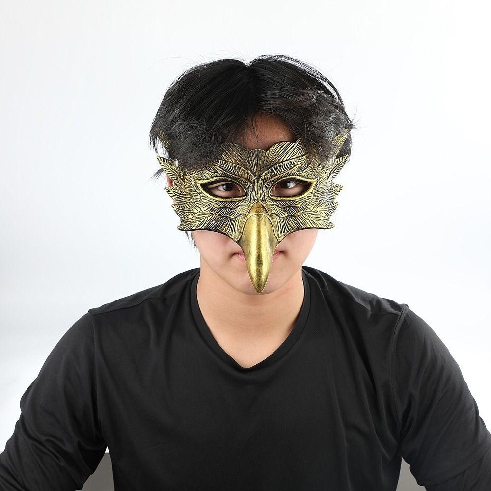 Realistic Eagle Half Face Mask 3D Design Animal Mask Creative Halloween Eagle Mask  Women Men