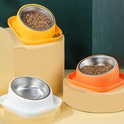 Tigela antiderrapante para cães e gatos com suporte de PP Tigela de aço inoxidável durável antiderramamento Alimentador de alimentos para animais de estimação Tigelas para beber Cães e gatos