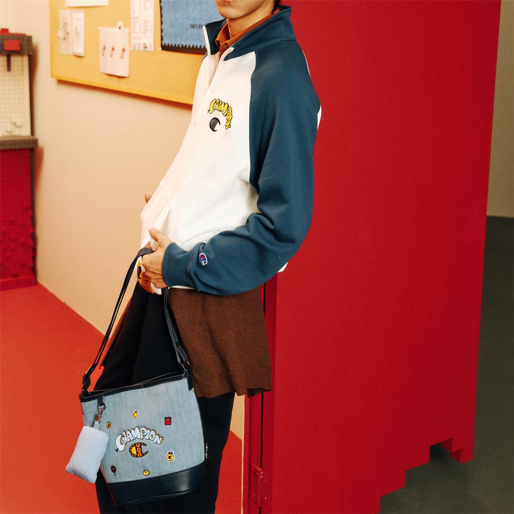 New Champion Fabric Portable Crossbody Bag Shoulder Bag Medium Size Unisex Milk White/Ash Red Medium Blue Denim/Navy U5AACPU02