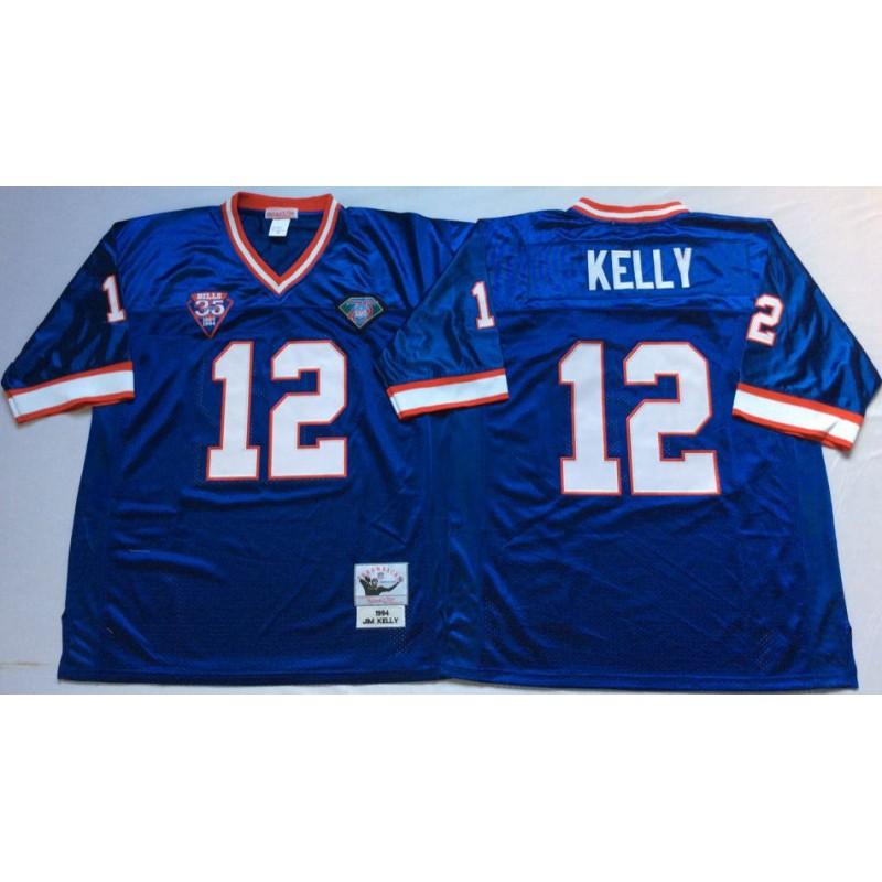 Buffalo Bills NFL Retro Jersey 12 34 Mens Football Uniform Costume Fan Apparel Cotton Blend Sportswear