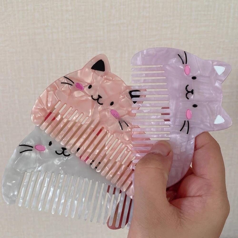 Cat Shaped Makeup Comb Wide Toothed Hairdressing Comb Portable Acetate Comb  Barber Shop Salon