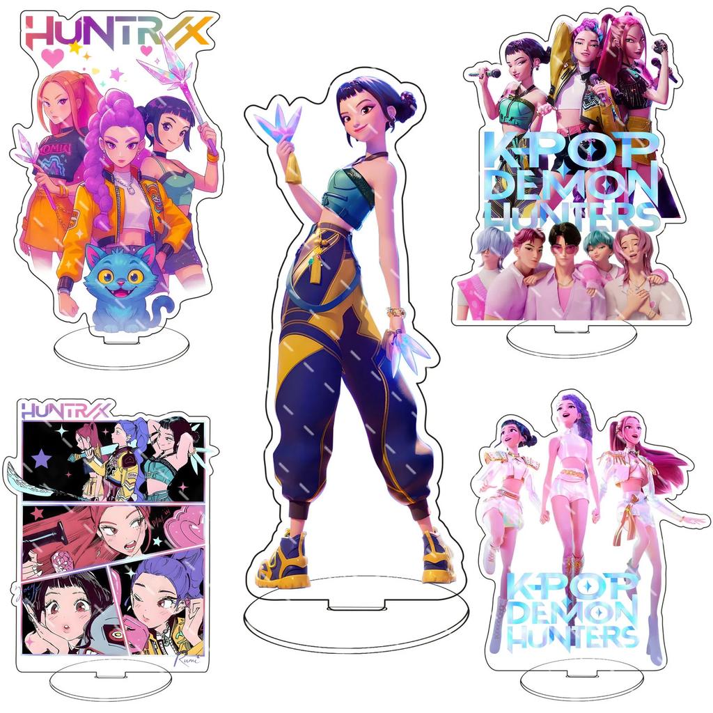 Anime KPop Demon Hunters Acrylic Stand Desktop Decor Cartoon Anime Figure Rumi Mira Zoey Sussy Dolls Fans Gift