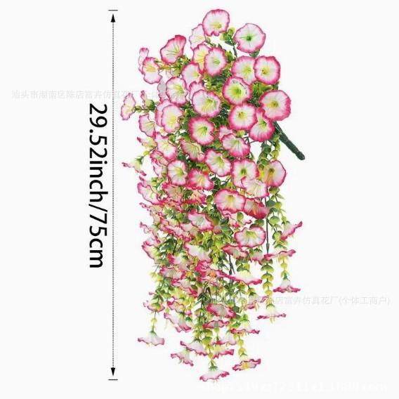 Wall Hanging Artificial Morning Glory Vine Eucalyptus Fake Flower Garden Ornament