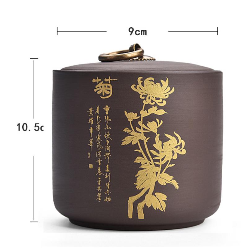 Purple Clay Tea Caddies Pu'er Tea Tin Household Sealed Jar Kitchen Dried Fruit Food Moisture-proof Storage Cans Tea Storage Tank