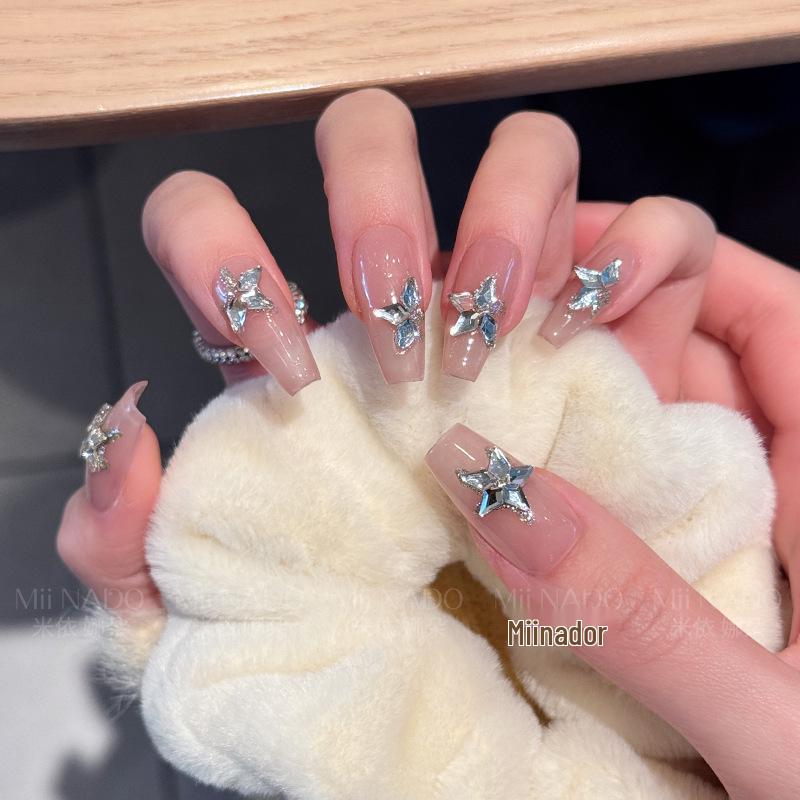 

Серия «Звездный бриллиант» от Xiaohongshu для богатых девочек: Роскошные отбеливающие кожу накладные ногти ручной работы Small S