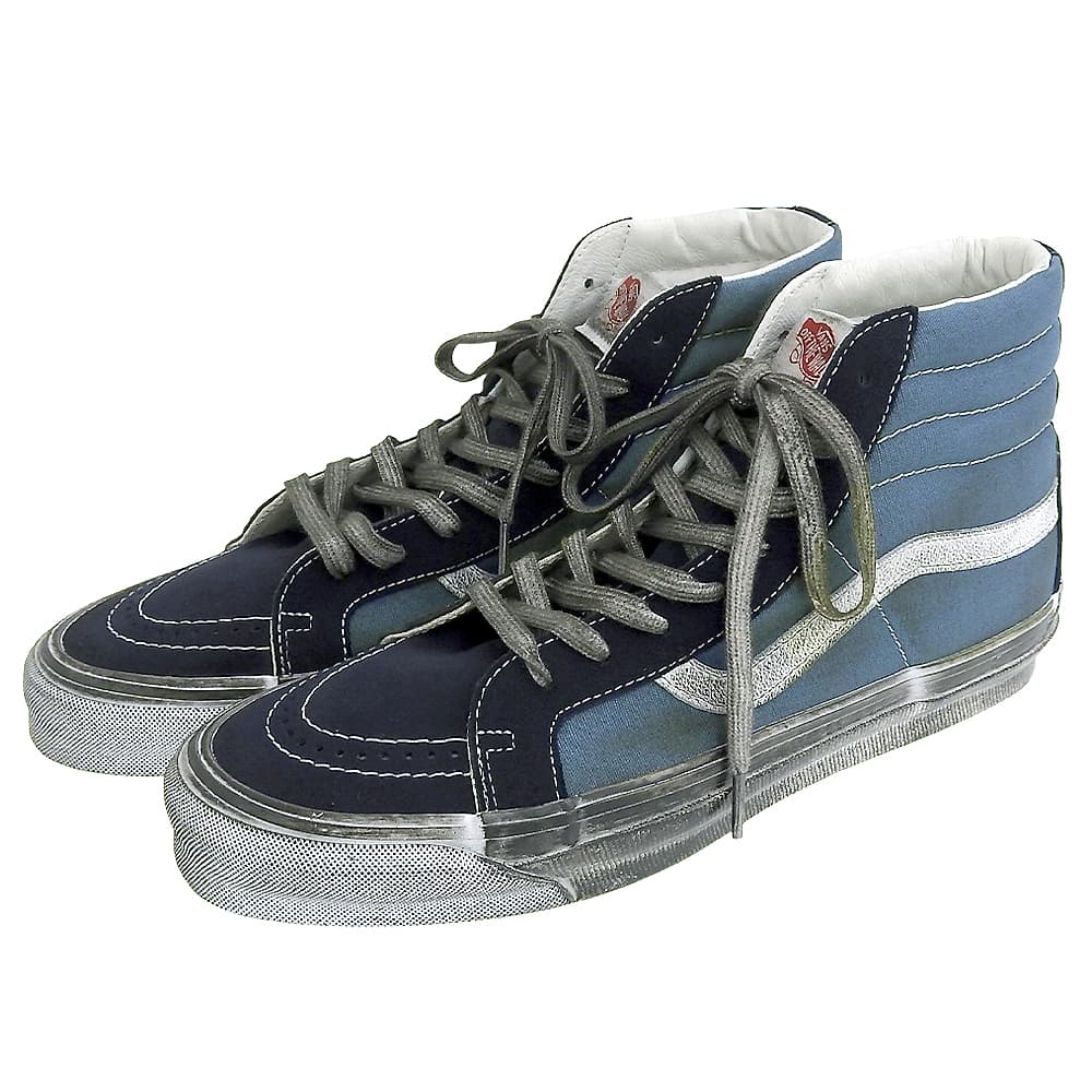 VANS Stressed Sk-8-Hi High-Top Sneakers, Men's, Blue and Navy, Size 11.2, 507452 shoes 10.5(US) Blue / navyUsed