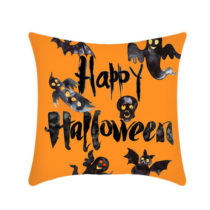 Halloween Throw Pillow Cover Linen Print Halloween Home Decor Cushion Cover Sofa Cushion Back Cushion