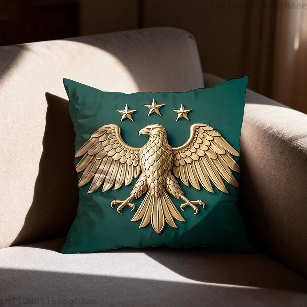 Eagle Syrian New 2026 Logo Flag  Pillow Case Sofa Living Room Bedroom Headboard Backrest Cushion Square Cushion Nap Time