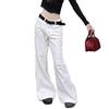 Women's White High-Waisted Micro-Flare Slimming Pants - Summer 2025 Collection