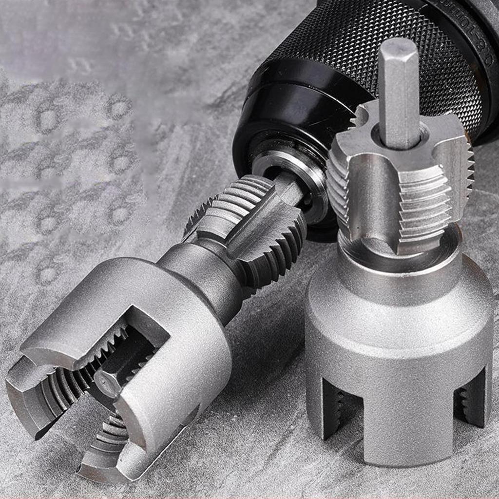 PVC Threading Tool Electric Pipe Threader External Cutter 1/2 & 3/4 Dies for Wood Hose Electric Drill Metal Craft Home Repair