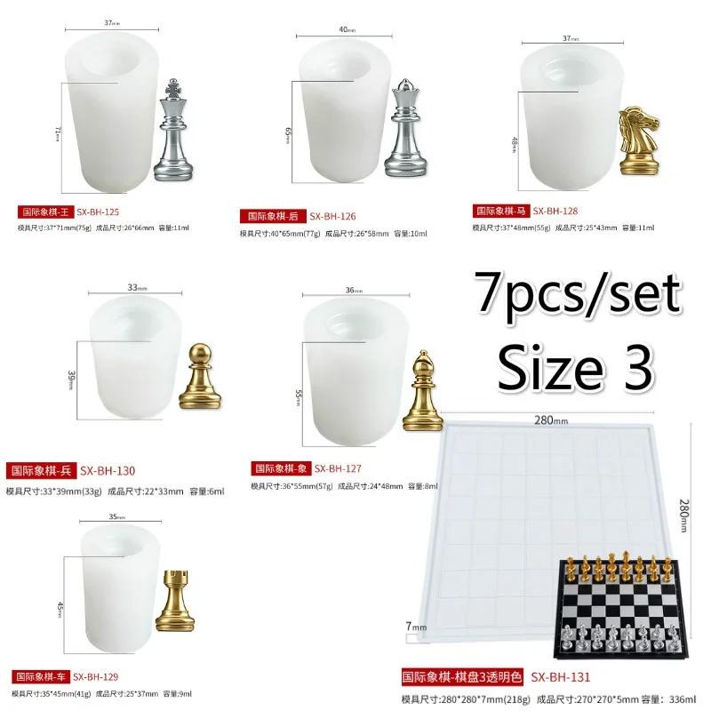 

7Pcs/set Chess Silicone Mold DIY Candle Silicone Molds Creative Chocolate Candy Baking Tools Resin 3d Mould Chessboard