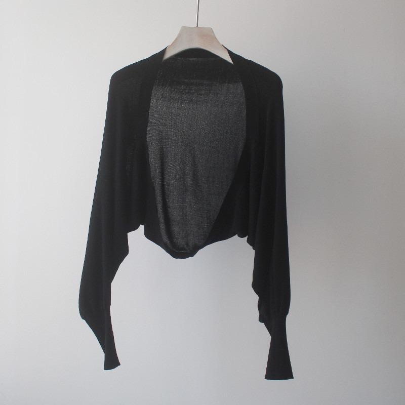 Dámský francouzský zkrácený kardigan z ledového hedvábí, šál na ochranu před sluncem, svrchní oblečení na jaro/podzim, 2024