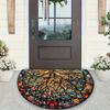 1Pcs Colorful Tree Semi Circle Welcome Doormat Non-Slip for Outdoor Patio Porch Kitchen Bathroom Entryway Floor Mat