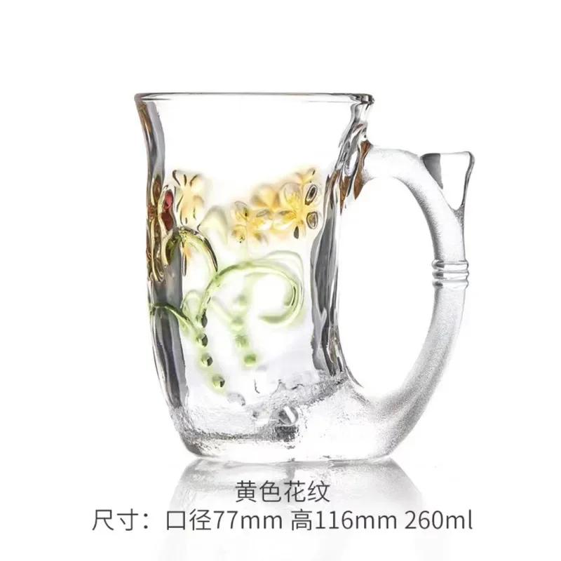 Mermaid Glass Water Cups, Creative Coffee Mugs, Flower Tea Cup, Breakfast Milk Mug, Wine Whiskey Cocktail Glass, Drinking Glasse