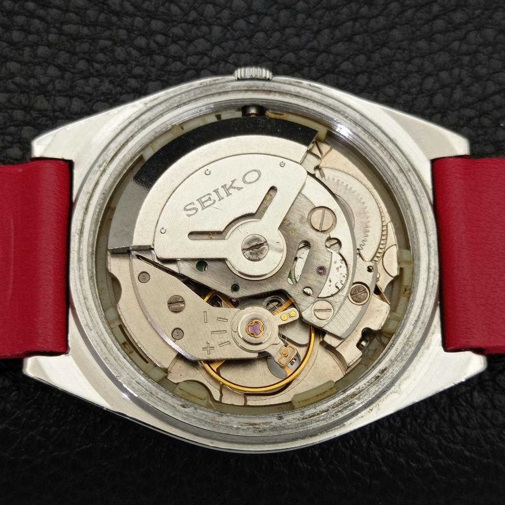 JAPAN VINTAGE SEIKO 5 AUTOMATIC 6309A MENS ARABIC RED COLOR DIAL WATCH A701585-5 R206b-a701585