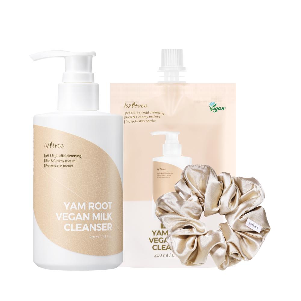 ISNTREE Yam Vegan Milk Cleanser 220ml Promotion (+200ml Refill + Scrunchie)
